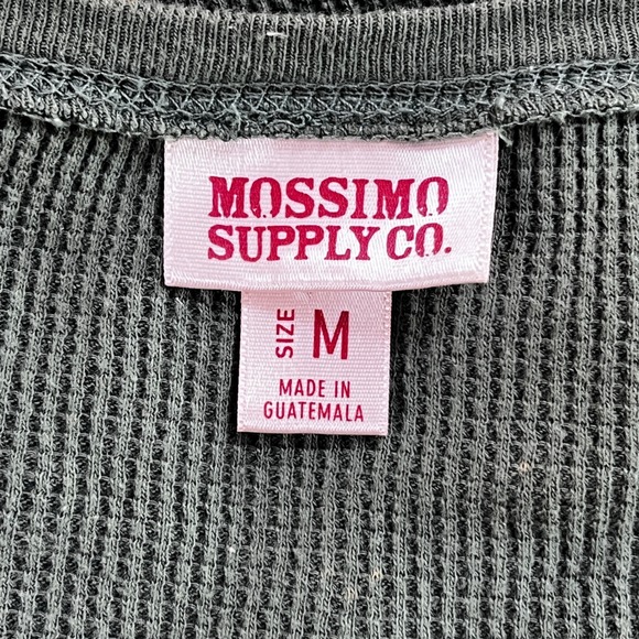 Mossimo Supply Co Y2K Womens Green Waffle Knit Thermal Scoop Neck Top Size M - Picture 8 of 10